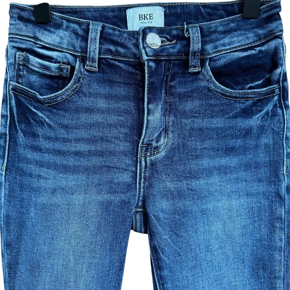BKE Youth Girls Mini Billie Bootcut Jeans Medium Wash Size 10R Adjustable Waist